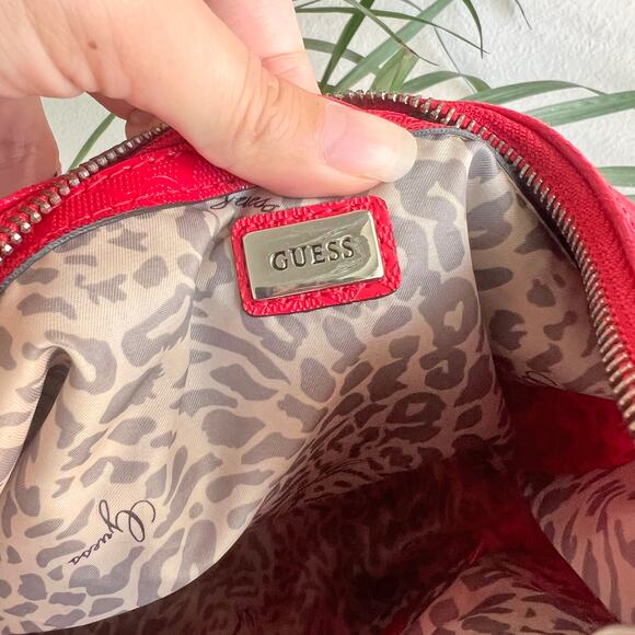 GUESS Y2K Red PVC Branded Hobo Bag - Picture 7 of 9